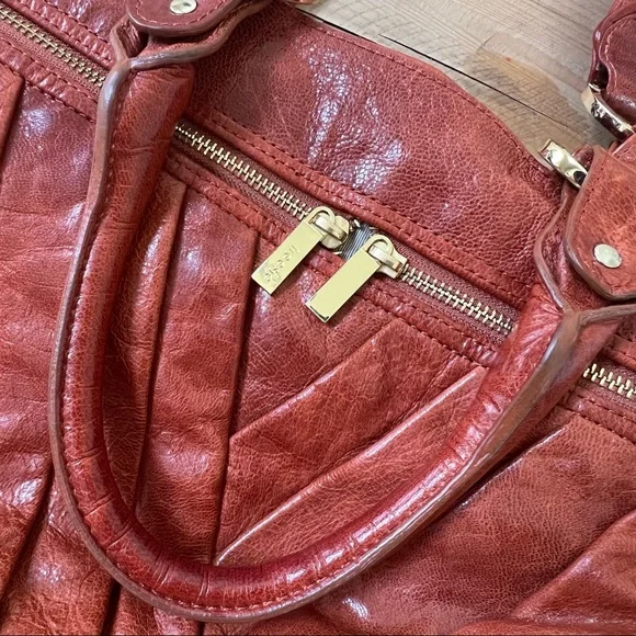 Treesje Dual Strap Tobacco Brown Leather Satchel Handbag - Picture 11 of 16